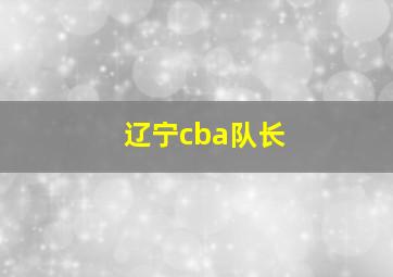 辽宁cba队长