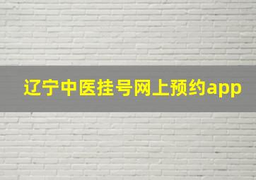 辽宁中医挂号网上预约app