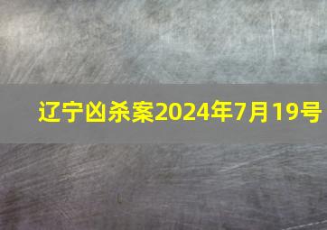 辽宁凶杀案2024年7月19号