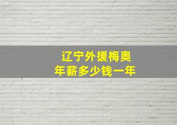 辽宁外援梅奥年薪多少钱一年