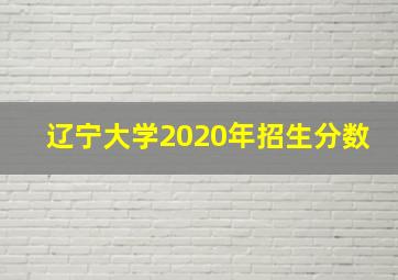 辽宁大学2020年招生分数