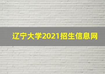 辽宁大学2021招生信息网