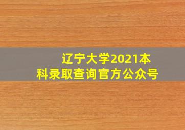 辽宁大学2021本科录取查询官方公众号