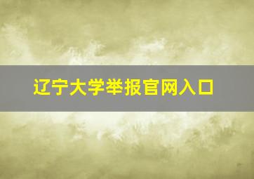 辽宁大学举报官网入口