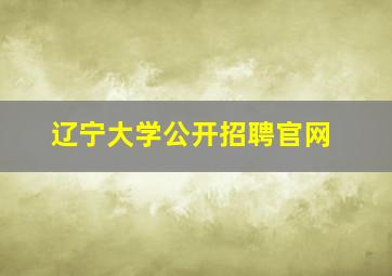 辽宁大学公开招聘官网