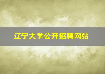 辽宁大学公开招聘网站