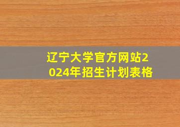 辽宁大学官方网站2024年招生计划表格