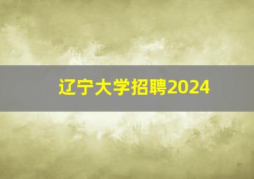 辽宁大学招聘2024