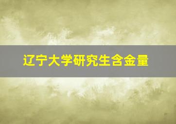 辽宁大学研究生含金量