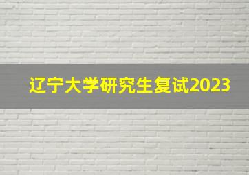 辽宁大学研究生复试2023