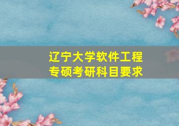 辽宁大学软件工程专硕考研科目要求