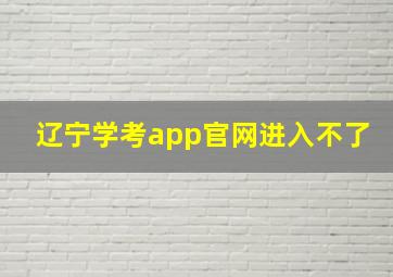 辽宁学考app官网进入不了