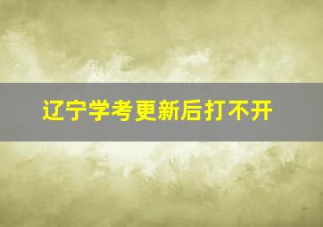 辽宁学考更新后打不开