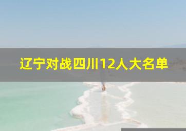 辽宁对战四川12人大名单