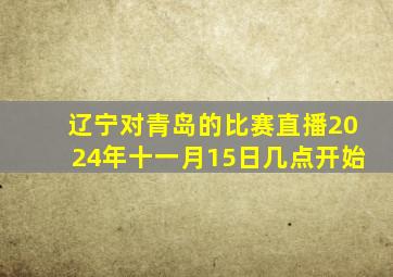 辽宁对青岛的比赛直播2024年十一月15日几点开始