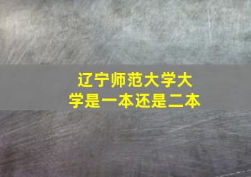 辽宁师范大学大学是一本还是二本