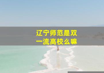 辽宁师范是双一流高校么嘛