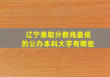 辽宁录取分数线最低的公办本科大学有哪些