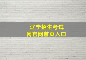 辽宁招生考试网官网首页入口