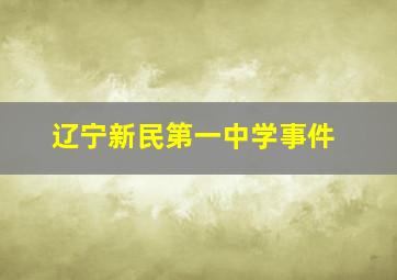 辽宁新民第一中学事件