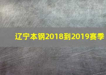 辽宁本钢2018到2019赛季