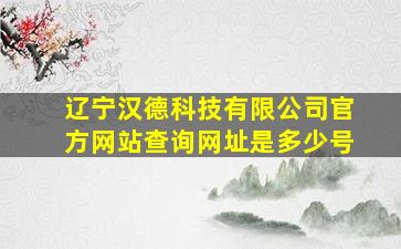 辽宁汉德科技有限公司官方网站查询网址是多少号