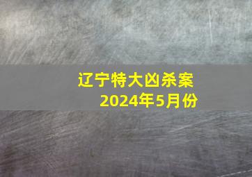 辽宁特大凶杀案2024年5月份