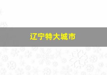 辽宁特大城市