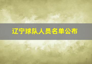 辽宁球队人员名单公布