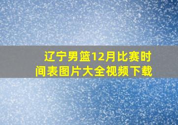 辽宁男篮12月比赛时间表图片大全视频下载