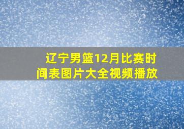 辽宁男篮12月比赛时间表图片大全视频播放