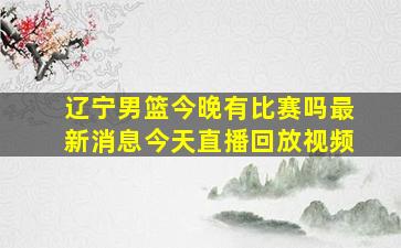 辽宁男篮今晚有比赛吗最新消息今天直播回放视频