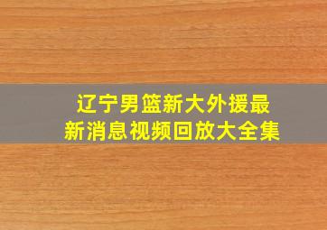 辽宁男篮新大外援最新消息视频回放大全集