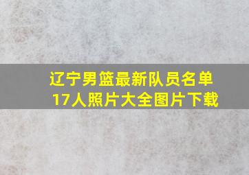 辽宁男篮最新队员名单17人照片大全图片下载