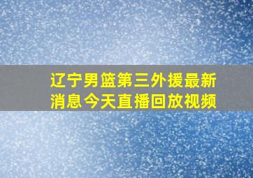 辽宁男篮第三外援最新消息今天直播回放视频