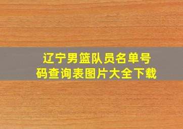 辽宁男篮队员名单号码查询表图片大全下载