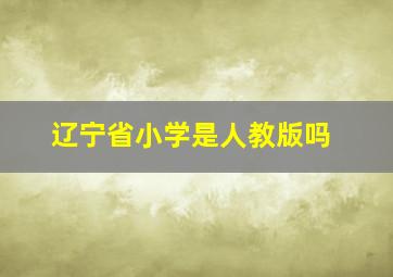 辽宁省小学是人教版吗