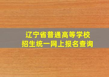 辽宁省普通高等学校招生统一网上报名查询