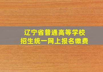 辽宁省普通高等学校招生统一网上报名缴费