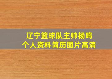 辽宁篮球队主帅杨鸣个人资料简历图片高清