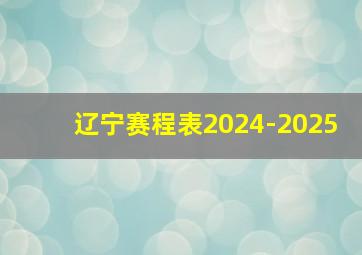 辽宁赛程表2024-2025