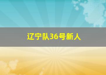 辽宁队36号新人