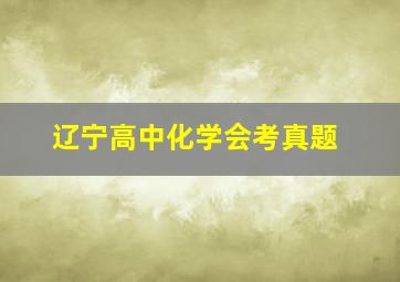 辽宁高中化学会考真题