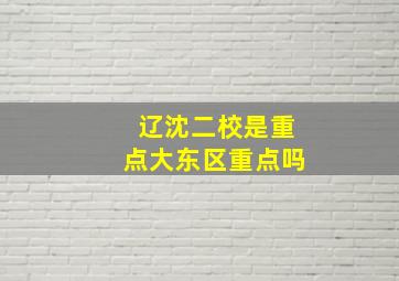 辽沈二校是重点大东区重点吗