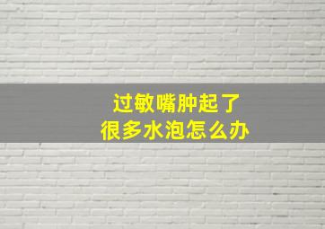 过敏嘴肿起了很多水泡怎么办