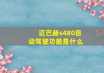 迈巴赫s480自动驾驶功能是什么