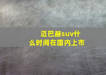 迈巴赫suv什么时间在国内上市