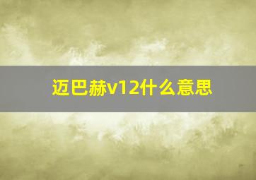 迈巴赫v12什么意思