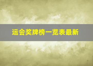 运会奖牌榜一览表最新