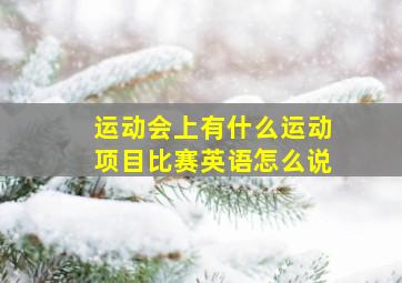 运动会上有什么运动项目比赛英语怎么说